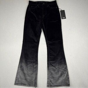 NWT Hudson Holly Flare Velvet Jeans Black Ombre High Rise Crop Size 24
